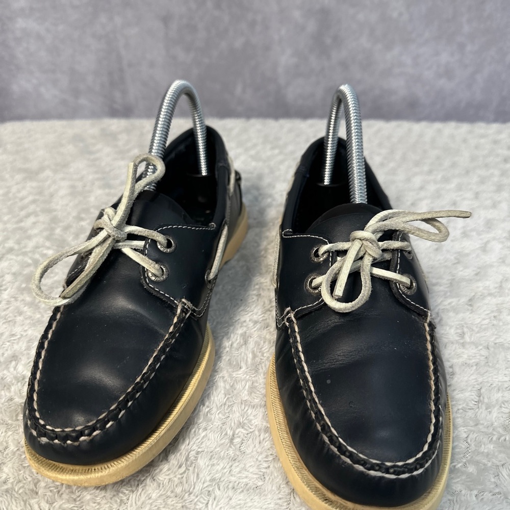 L.L. Bean 306 Casual 2-Eye Navy Boat Deck Moc Flats Loafers Shoes Womens US 7 M - Picture 4 of 5